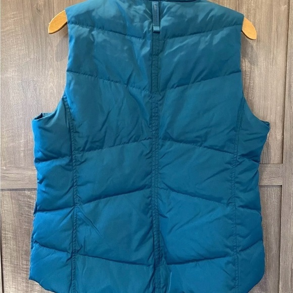 Lands End Medium Goose Down Puffer Vest zip teal green - Picture 2 of 9